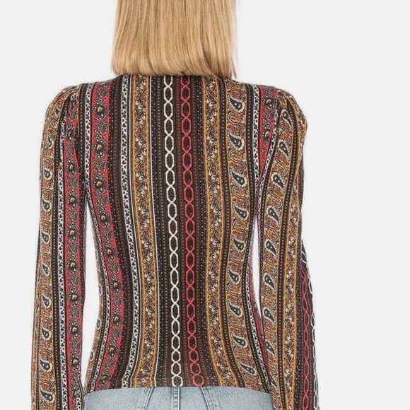 Free People Multicolor Paisley Print Women's Top - Picture 3 of 8